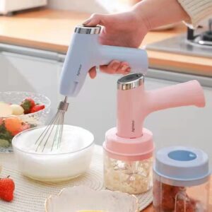 Wireless Egg Whisk, USB Food Chopper, Electric Egg Beater, 2-in-1 Kitchen Tool, Rechargeable Mixer, Mini Food Processor, Garlic Chopper, Portable Kitchen Gadget, Semi-Automatic Beater, Multi-Functional Mixer