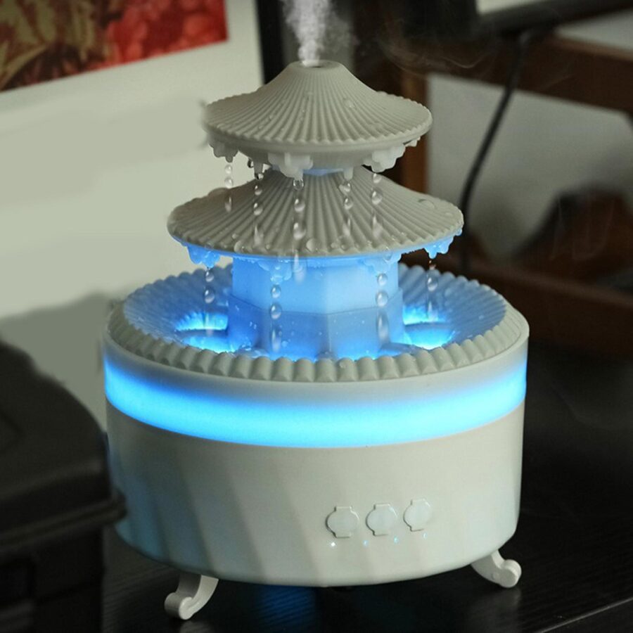 pagoda diffuser, essential oil diffuser, colorful light diffuser, 220V diffuser, aromatherapy diffuser, bedroom diffuser, office diffuser, humidifier, LED light diffuser, portable humidifier, EU plug diffuser, air purifier, relaxing diffuser, essential oils, home diffuser