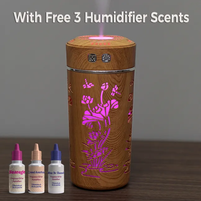 wood grain humidifier, portable aroma diffuser, USB air humidifier, essential oil diffuser, ultrasonic mist maker, electric diffuser, car humidifier