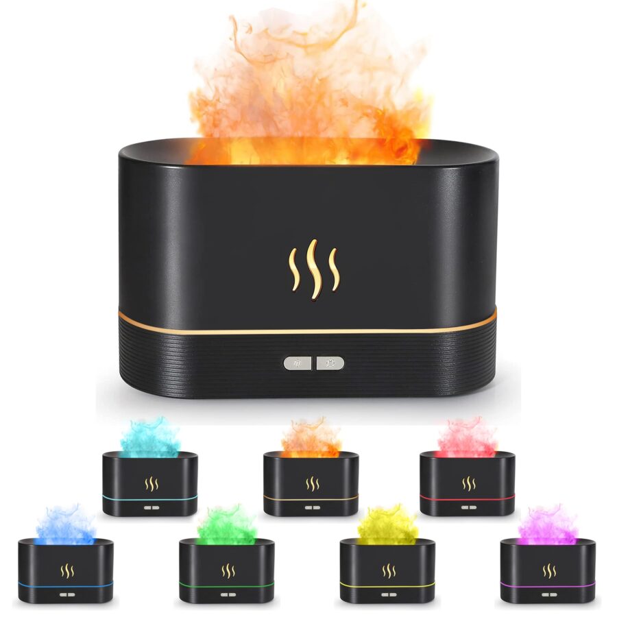 flame diffuser, USB humidifier, 180ml diffuser, LED mist maker, essential oil diffuser, portable air humidifier, car aroma diffuser