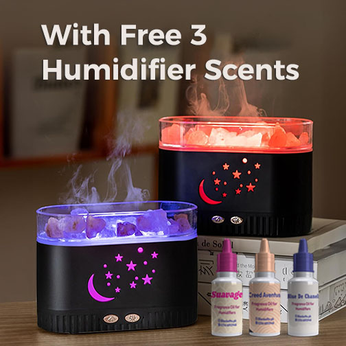 crystal salt humidifier, aromatherapy diffuser, USB humidifier, night light diffuser, silent humidifier, auto fragrance diffuser, home air purifier