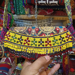Handmade Embroidered Purse | Boho Tribal Bag | Pakistani Artisan Ethnic Clutch | Vintage Banjara Kuchi Pouch