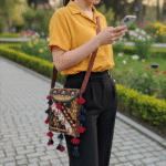 Handmade Purse, Bohemian Bag, Artisan Crossbody, Cell Phone Bag, Unique Recycled Bag