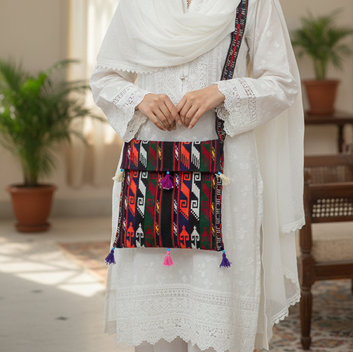 Artisan Uzbek Afghan Crafted Tribal Books/Phone & Essentials Purse