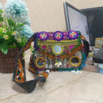 Heavily Beaded Bag, Shisha Mirror Festival Bag, Cowrie Shell Purse, Bohemian Statement Accessory, Luxury Ethnic Bag