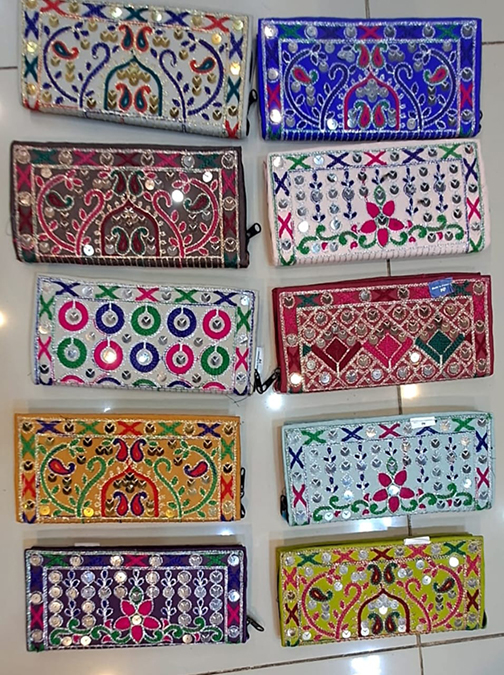Shisha Work Wallet, Embroidered Money Purse, Colorful Ethnic Clutch, Handmade Ladies Wallet, Balochi Mirror Purse
