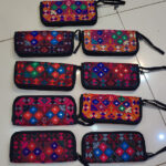 Geometric Embroidered Wallet, Shisha Mirror Purse, Tribal Zipper Clutch, Handmade Money Bag, Colorful Ethnic Wallet