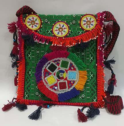 Handmade Tribal Bag, Boho Mirror Purse, Kuchi Ethnic Bag, Embroidered Phone Bag, Shisha Work Shoulder Bag